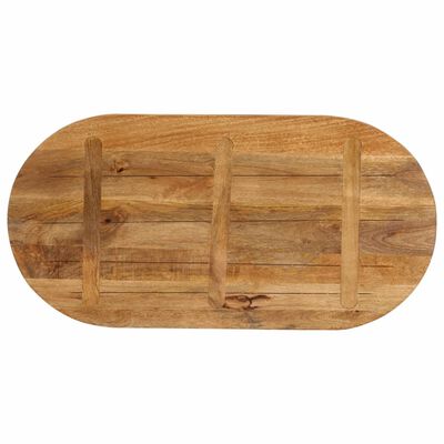 vidaXL Tampo de mesa oval 90x40x3,8 cm madeira de mangueira maciça