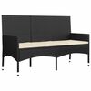 vidaXL 4 pcs conjunto lounge de jardim c/ almofadões vime PE preto