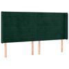 vidaXL Cabeceira cama c/ abas veludo 183x16x118/128 cm verde-escuro