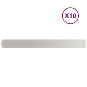 vidaXL Acabamento para Gramado 10 unid. 10 x 103 cm A&ccedil;o inoxid&aacute;vel