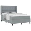 vidaXL Cama Box com colch&atilde;o Cinzento-claro 140 x 190 cm tecido