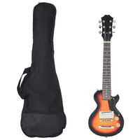 vidaXL Guitarra elétrica p/ crianças com saco 3/4 30" castanho/preto