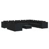 vidaXL 11 pcs conjunto lounge de jardim c/ almofad&otilde;es vime PE preto