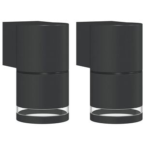 vidaXL Candeeiros de parede para exterior 2 pcs alum&iacute;nio fundido preto