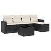 vidaXL 6 pcs conjunto sof&aacute;s de jardim c/ almofad&otilde;es vime PE preto