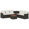 vidaXL Conjunto de Sof&aacute;s 8 unid. Preto e Branco Creme
