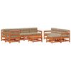 vidaXL Conjunto de Lounge de Jardim 10 unid. Castanho Encerado