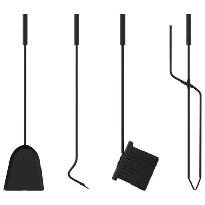 vidaXL Conjunto de ferramentas para lareira 5 pcs 18x66 cm aço