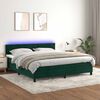 vidaXL Cama box spring c/ colch&atilde;o/LED 180x200 cm veludo verde-escuro