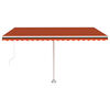 vidaXL Toldo retr&aacute;til manual com LED 400x300 cm laranja e castanho