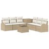 vidaXL Conjunto de Sof&aacute;s 8 unid. Bege e Branco Creme