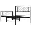 vidaXL Estrutura de cama com cabeceira e p&eacute;s 90x200 cm metal preto