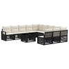 vidaXL Conjunto de Sof&aacute; de Jardim 12 unid. Preto e Branco Creme
