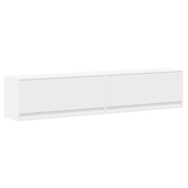vidaXL Móvel de parede para TV com luzes LED 180x31x38 cm branco