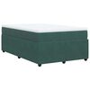 vidaXL Cama boxspring com colch&atilde;o 120x200 cm veludo verde-escuro
