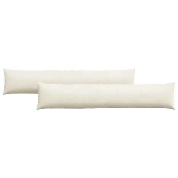vidaXL Travesseiros de Sofá 2 pcs Creme 200 x 40 cm
