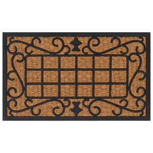 vidaXL Tapete de porta retangular 45x75 cm borracha e fibra de coco