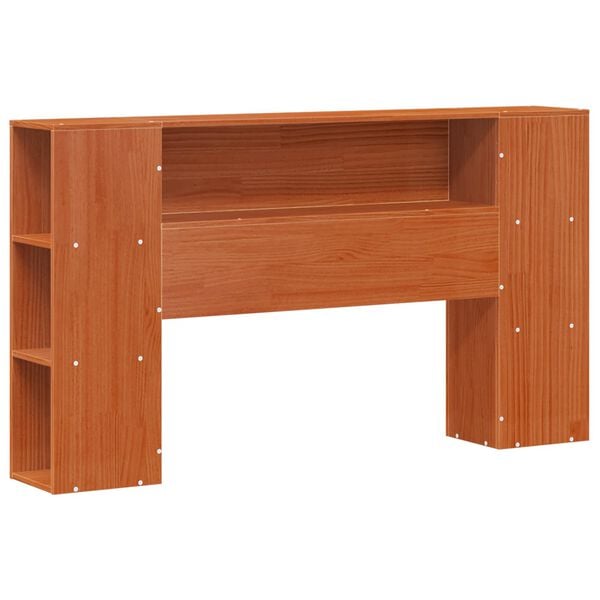 vidaXL Estrutura de Cama com Cabeceira com Armazenamento Marrom Cera