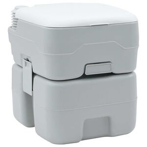 vidaXL Vaso Sanit&aacute;rio de Camping Cinza e Branco 41,5 x 36,5 x 42 cm