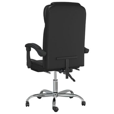 vidaXL Cadeira de escritório reclinável couro artificial preto
