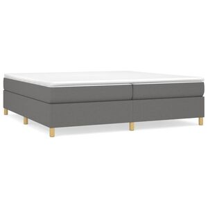 vidaXL Estrutura de cama com molas 200x200 cm tecido cinzento-escuro
