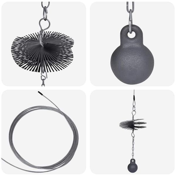 Escova redonda para limpar a chamin&eacute; di&acirc;metro 15 cm