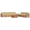 vidaXL Conjunto de Sof&aacute;s para Exterior 8 pcs Natural e Bege
