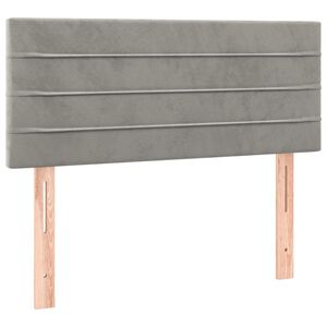 vidaXL Cabeceira de cama veludo 100x5x78/88 cm cinzento-claro