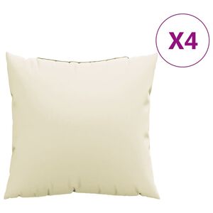 vidaXL Almofadas de sof&aacute; 4 pcs 50x50 cm tecido cor creme