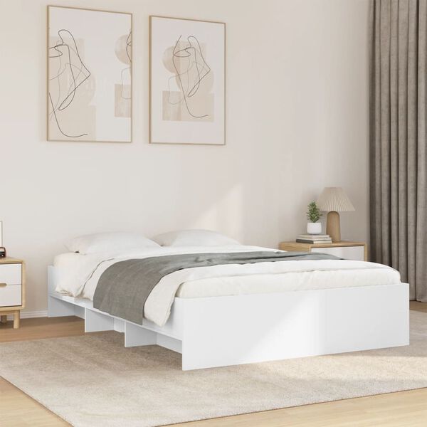 vidaXL Estrutura de cama 120x200 cm derivados de madeira branco
