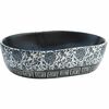 vidaXL Lavat&oacute;rio de bancada oval 47x33x13 cm cer&acirc;mica preto e azul