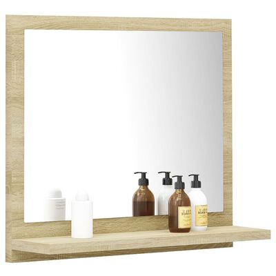 vidaXL Espelho de casa de banho 40x10,5x37 cm contraplacado carvalho