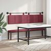 vidaXL Cabeceira Suspensa Riscas Vinho Vermelho 210 x 55 x 5 cm tecido