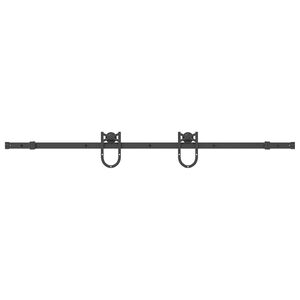 vidaXL Kit de ferragens para porta deslizante 183 cm a&ccedil;o preto