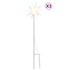 vidaXL Luzes de Natal com espig&otilde;es 3 pcs LED dobr&aacute;vel 35 cm branco