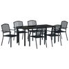 vidaXL Conjunto de Jantar para Jardim 7 unid. Antracite