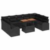 vidaXL Conjunto de Sof&aacute; de Jardim 10 pcs Preto Rattan Sint&eacute;tico