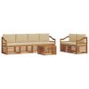 vidaXL Conjunto de Sof&aacute;s para Exterior 7 pcs Natural e Bege