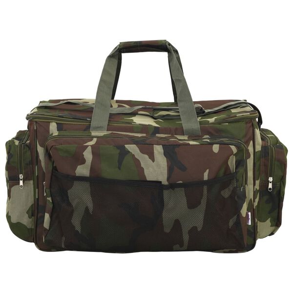 vidaXL Saco de pesca imperme&aacute;vel tecido oxford camuflagem verde