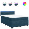 vidaXL Cama com molas/colch&atilde;o 140x200 cm veludo azul