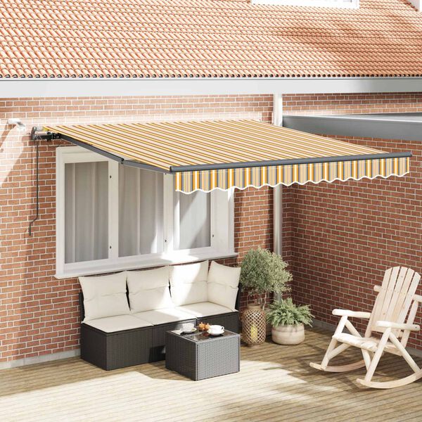 vidaXL Toldo Retr&aacute;til com Multicolor 300 x 250 cm tecido