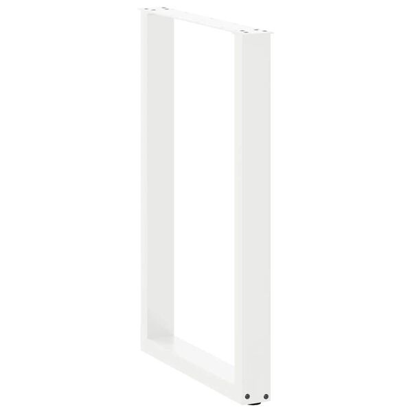 vidaXL P&eacute;s de mesa de bar em forma de U, 2 pe&ccedil;as, branco, 60x(90-91) cm, a&ccedil;o