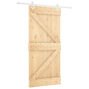 vidaXL Porta Deslizante Natural e Branco 100 x 210 cm