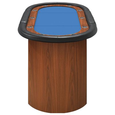 vidaXL Mesa de póquer 10 jogadores 160x80x75 cm azul