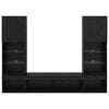 vidaXL Unidades de TV de Parede com LED com led 5 pcs Carvalho Preto