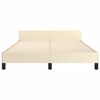 vidaXL Estrutura de cama c/ cabeceira couro artificial 140x200cm creme