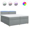 vidaXL Cama com molas/colch&atilde;o 200x200 cm tecido cinza-claro