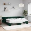 vidaXL Sof&aacute;-cama c/ gavet&atilde;o e colch&otilde;es 80x200cm veludo verde-escuro