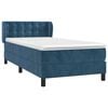 vidaXL Cama com molas/colch&atilde;o 90x190 cm veludo azul-escuro