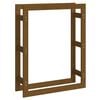 vidaXL Suporte para lenha 80x25x100 cm pinho maci&ccedil;o castanho mel
